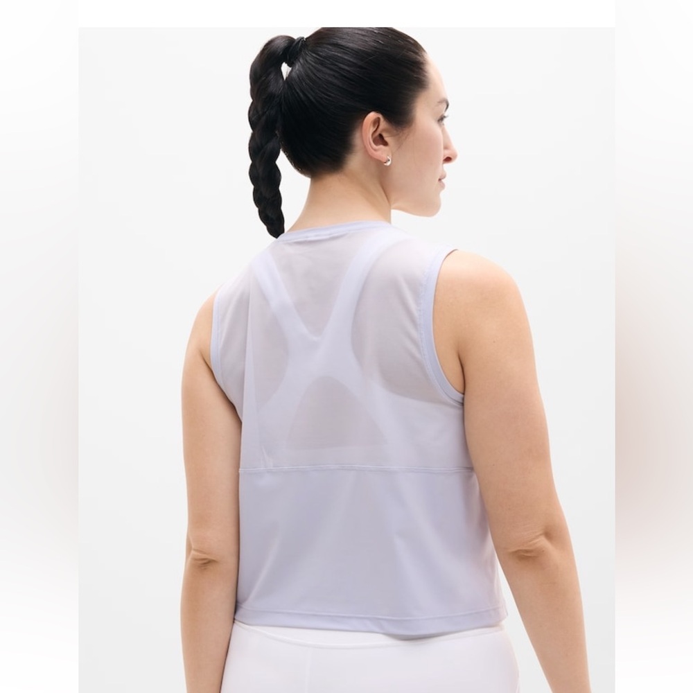 NWT Athleta 'Ultimate Muscle' Crop Mesh Tank Top 'Dark Fiber Optic' (Small) $49 - Picture 13 of 13